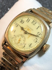 Antique 1903 Waltham Mechanical Watch Hand Painted Porcelain Dial Parts/Repair - Picture 1 of 24