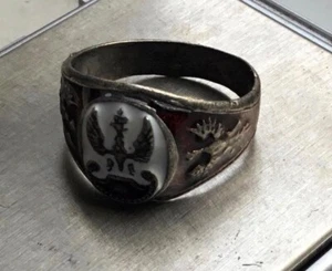 Poland Polish Eagle Military WWII Ring in Silver with Silver Mark - Picture 1 of 6