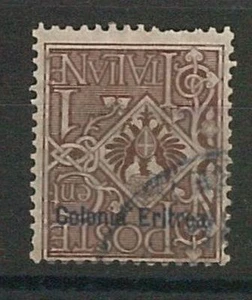 53477  - ITALIA COLONIE: ERITREA  - Sassone 19c USATO - SOVRASTAMPA CAPOVOLTA - Foto 1 di 1