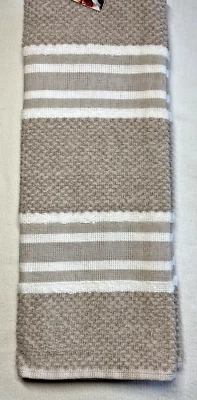 KITCHENAID TOALLAS DE COCINA (2) BATIDO ARENA RAYAS BLANCAS 100% ALGODÓN NUEVO EN PAQUETE Foto 1 de 2