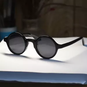 Gafas de sol polarizadas negras vintage Johnny Depp gafas de acetato negro UV400 - Imagen 1 de 6