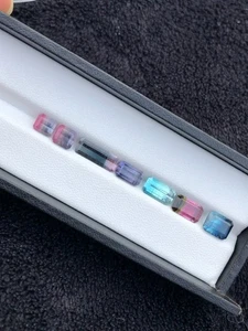 10.4 Carats Bi-Color Natural Tourmaline Loose Stone Lot : Emerald Cut - Picture 1 of 11