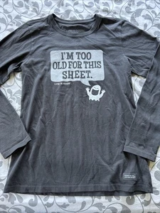 Life Is Good Grey Long Sleeve T Shirt Women’s Size Small - Picture 1 of 7