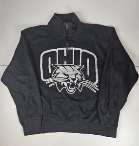 Vintage Jansport Ohio Bobcats 1/4 Zip FLeece Pullover Sweatshirt Size XL - Picture 1 of 6