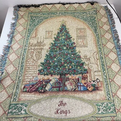 Tapiz de árbol de Navidad vintage colgante de pared tejido tiro "Los Reyes" Foto 1 de 4