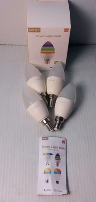 MoesGo 4 Pack Wi-Fi Smart LED Light Bulb, Dimmable, E12 Base Candelabra - Image 1 of 4