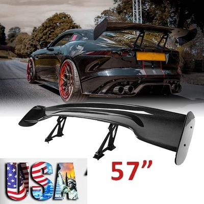 For Jaguar F-Type XE XF 57" GT Rear Trunk Spoiler Wing /Carbon /Fiber Look Foto 1 de 4