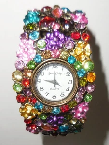 VINTAGE JESSICA CARLYLE WATCH BRACELET WORKING BEAUTIFUL SPARKLING DESIGN - Picture 1 of 6