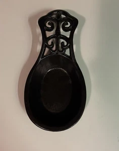 Gusseisen Löffel Rest schwarz Emaille 8" Küche Dekor - Bild 1 von 6
