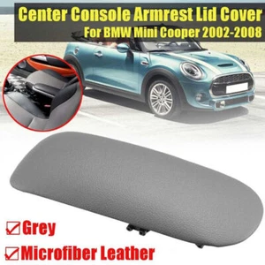 Grey Car Console Lid Armrest Cover Pad 51166954297 for BMW Mini Cooper 2002-2008 - Picture 1 of 6