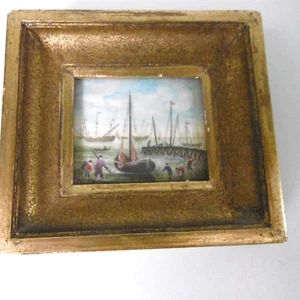 miniature port de voiliers sous verre - Foto 1 di 5