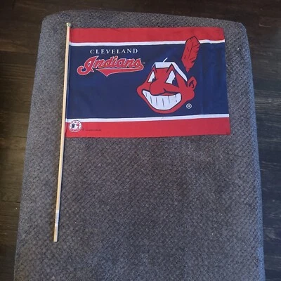 vintage chief wahoo cleveland indians mlb ace novelty 1993 flag 18”x13” - Image 1 of 4