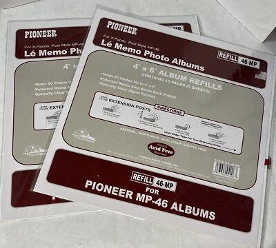 Páginas de recarga Pioneer 4x6 para álbum de fotos MP-46 6 fotos por página/lado 2 paquetes Foto 1 de 3