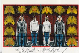 GILBERT AND GEORGE HAND SIGNED 6X4 POSTCARD COWLED. - Picture 1 of 1