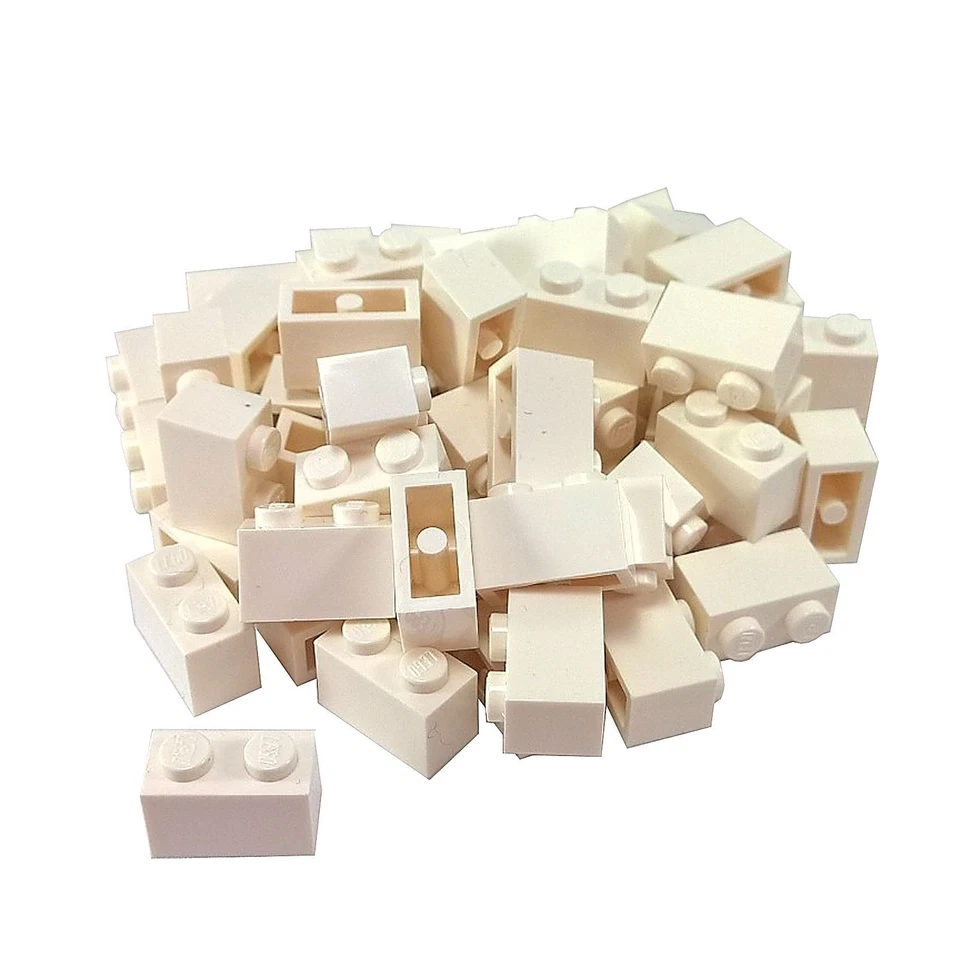 45 NEUE LEGO BAUSTEINE Brick 1 x 2 BRICKS Weiß - Bild 1 von 1