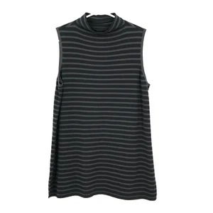 Chicos Zenergy 3 Womens Sweater Dress XL Black Striped Sleeveless Loungewear - Picture 1 of 20