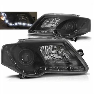 LED Tagfahrlicht Scheinwerfer schwarz für VW Passat B6 3C 03.2005-2010 - Bild 1 von 3