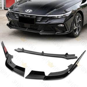 FOR 24-25 HYUNDAI ELANTRA BASE PAINTED BLACK FRONT LOWER BUMPER LIP SPOILER - Picture 1 of 7