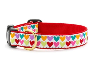 Collar de perro Up Country ajustable diseño de corazones pop hecho en EE. UU. XS S M L XL XXL Foto 1 de 2