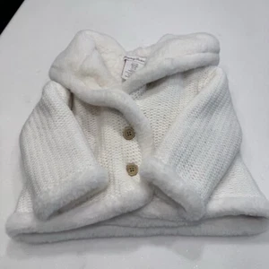 Tommy Bahama Kapuzenpullover Knopfleiste Zopfmuster Langarm weiß 3-6 Monate - Bild 1 von 14