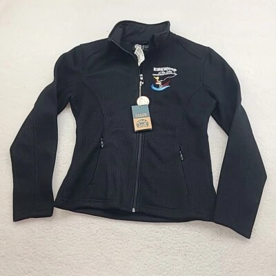 Polar King 夹克女式小号黑色修身羊毛衬里针织夹克口袋全新带标签 — 第 1/4 张图片