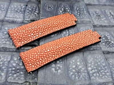 Pulseira de relógio de couro arraia polido 20mm/16mm couro exótico vintage - Imagem 1 de 4