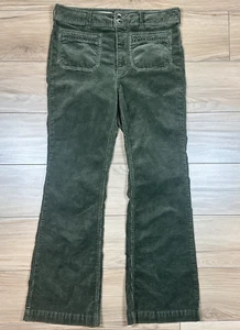 ANTHROPOLOGIE x PILCRO High-Rise Bootcut Corduroy Pants Army Green Sz 30P - Picture 1 of 7