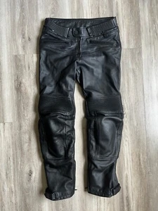 BMW Motorrad Black Leather Motorcycle Pants size 46 / EUR 38 - Picture 1 of 10