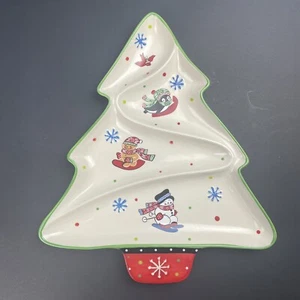 Temptations by Tara Winter Whimsy 4 Section Christmas Tree Tray - Picture 1 of 8