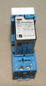 Finder Relé 55.34 24VDC 7A con Base (94.04) con LED NUEVO - Imagen 1 de 1