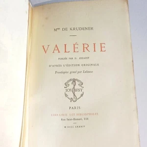 VALERIE Frau von KRUDENER Jouaust 1884 Frontispiz LALAUZE Ausgabe Grünpapier - Bild 1 von 12