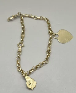 14k Yellow Gold Milor Rolo Charm Bracelet Chain Italy 7” - Picture 1 of 9
