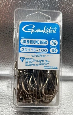 Gamakatsu Jig 60 Round Bend 5/0 (100count) - Image 1 of 2