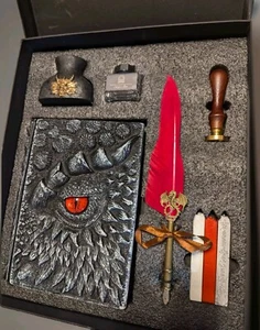 Eye of the Black Dragon Notebook & Quill Stationary Gift Set Sages Portal DND - Picture 1 of 2