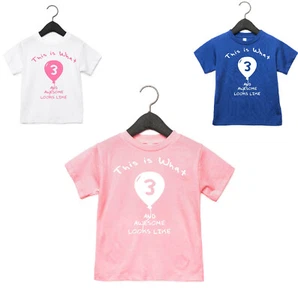 Camiseta de tercer cumpleaños para niños esto es lo que tres looks impresionantes regalo de fiesta niñas niños - Imagen 1 de 14