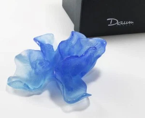 DAUM BLUME BLAU TON IRIS BLUME GLASSPATE KRISTALLFIGUR PAPIERGEWICHT - Bild 1 von 8