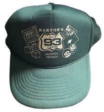 Rare Vintage 80’s Barton’s Club 93 Casino Jackpot Nevada Green Trucker Hat Lucky