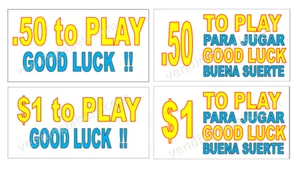 Crane Claw candy vending machine Labels Sticker Decal Price TO PLAY - Picture 1 of 1