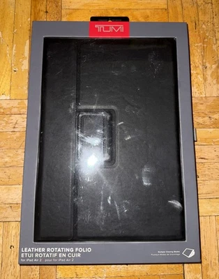 New TUMI Leather Rotating Folio Case For iPad Air 2  9.7" Black Leather ✅ - Image 1 of 2