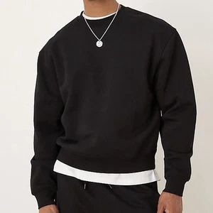 Mens ASOS Essentials Boxy Relaxed Sweatshirt - Jumper Crewneck Sweater Pullover - Afbeelding 1 van 4
