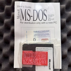 Genuine: Microsoft MS-DOS 6.22 Full Version with 3.5 disks & COA New Sealed! - Picture 1 of 5