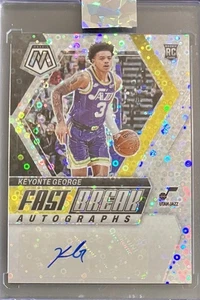 2023-24 Panini Mosaic Keyonte George RC Rookie Fast Break Silver Auto - Picture 1 of 2