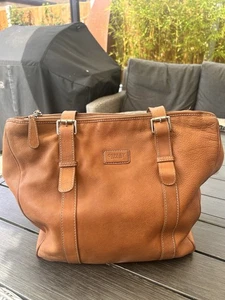 Ospray Large Leather Tan Bag 40 X 30x 10 Cm - Picture 1 of 7
