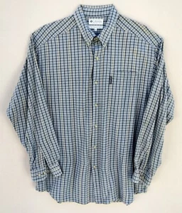 Columbia Hemd Herren XL Flanell grün grau kariert langarm Knopfleiste Vintage 1997 - Bild 1 von 13