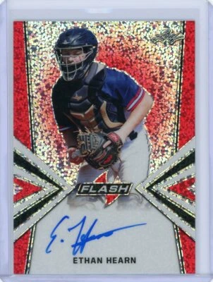 2019 Leaf Flash Baseball Red Sparkle Auto #BA-EH1 Ethan Hearn #1/5 - Image 1 of 2