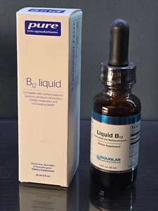 Pure Encapsulations B12 Liquid w/ Methylcobalamin ☆ 1 oz ☆ New & Sealed Lot of 2 - Picture 1 of 5