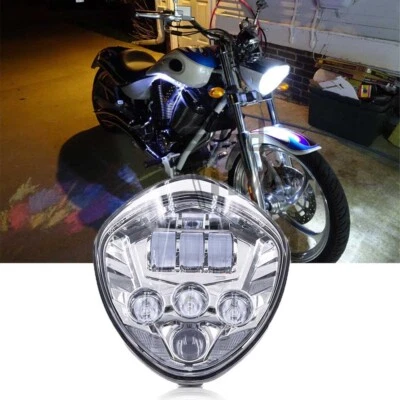 For Victory Jackpot 2006-2014 1x LED Chrome Motorcycle Headlight DRL Hi/Lo Beam - Image 1 of 4