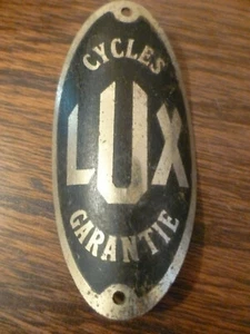 ANCIENNE PLAQUE DE VÉLO LUX CYCLES - Imagen 1 de 2