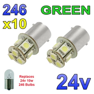 Camión 10 bombillas interiores HGV 10 x verde 24v LED BA15s 246 R10W 8 SMD matrícula  - Imagen 1 de 4