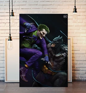 DC Comics Batman & The Joker  Canvas print poster artwork - Picture 1 of 8